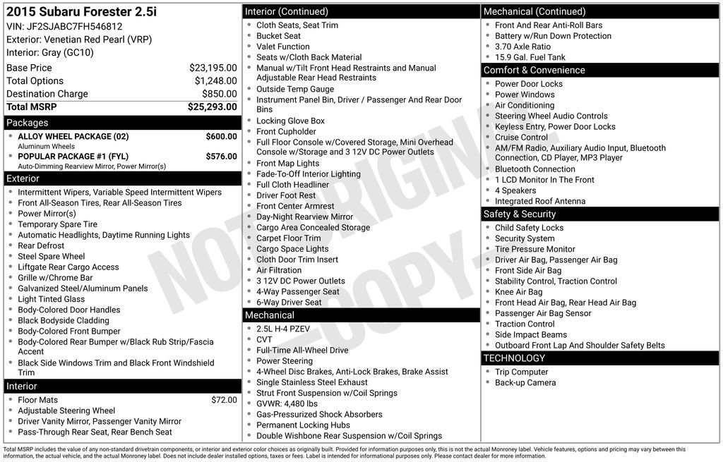 Used 2015 Subaru Forester 2.5i w/ Alloy Wheel Package image 32