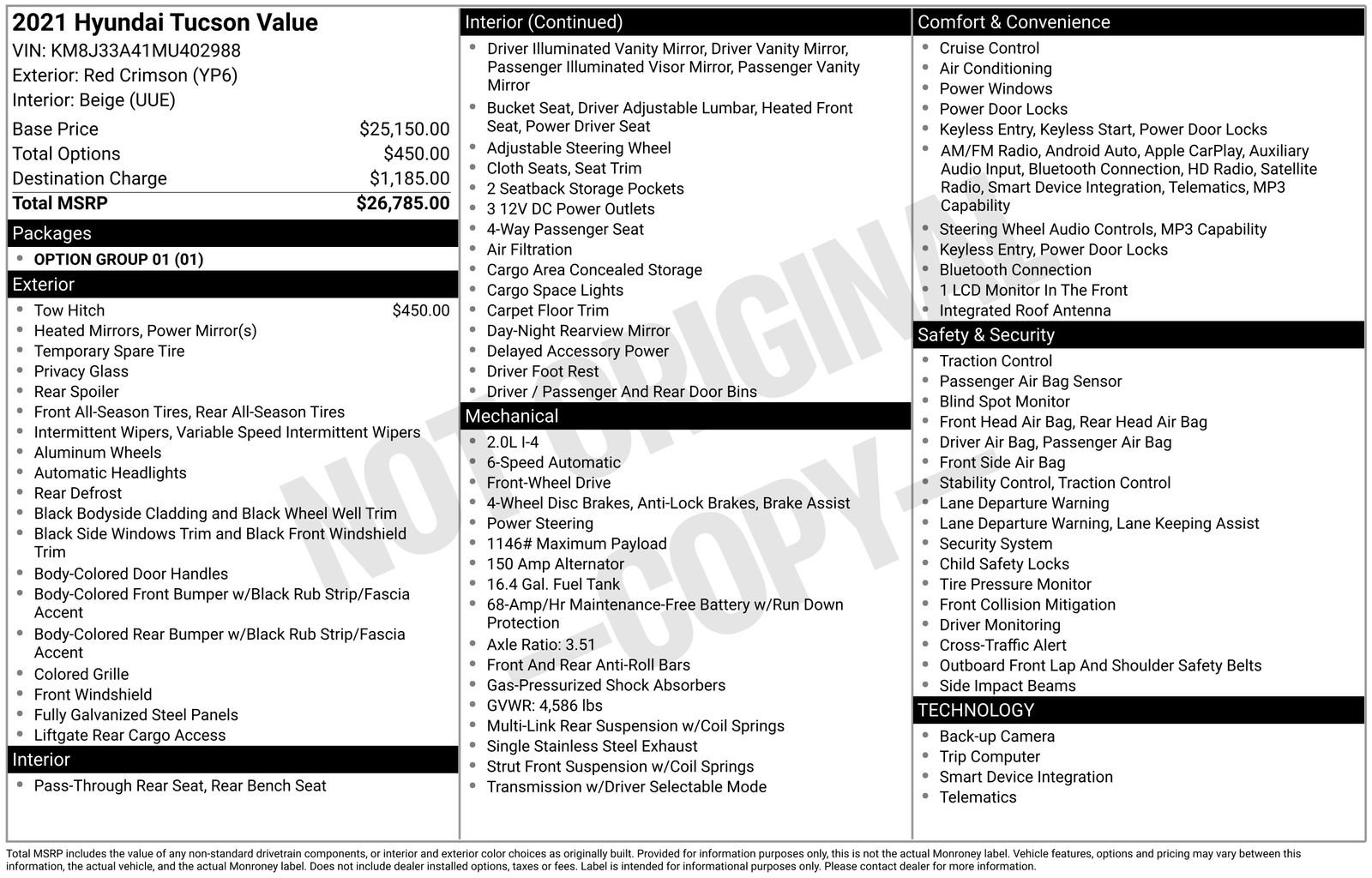 Used 2021 Hyundai Tucson Value FWD image 31