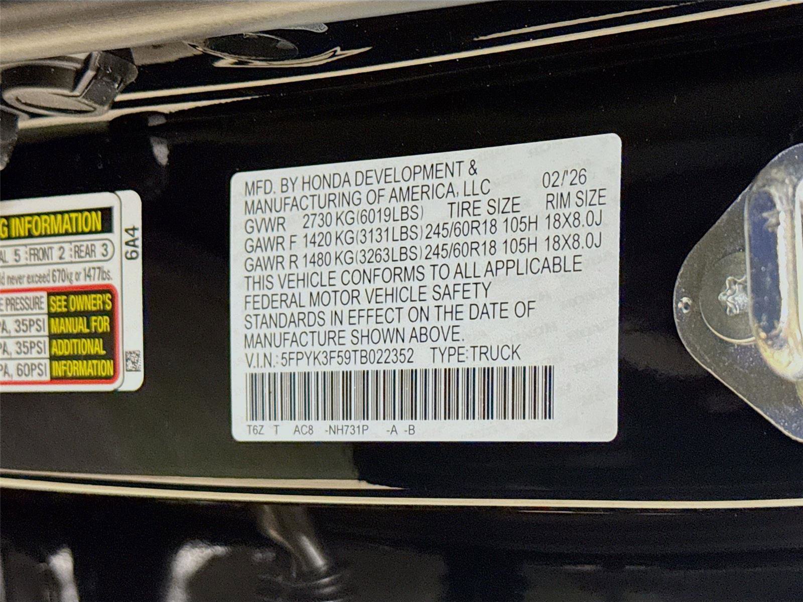 New 2026 Honda Ridgeline RTL image 30