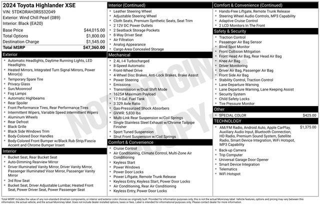 Used 2024 Toyota Highlander XSE FWD image 4