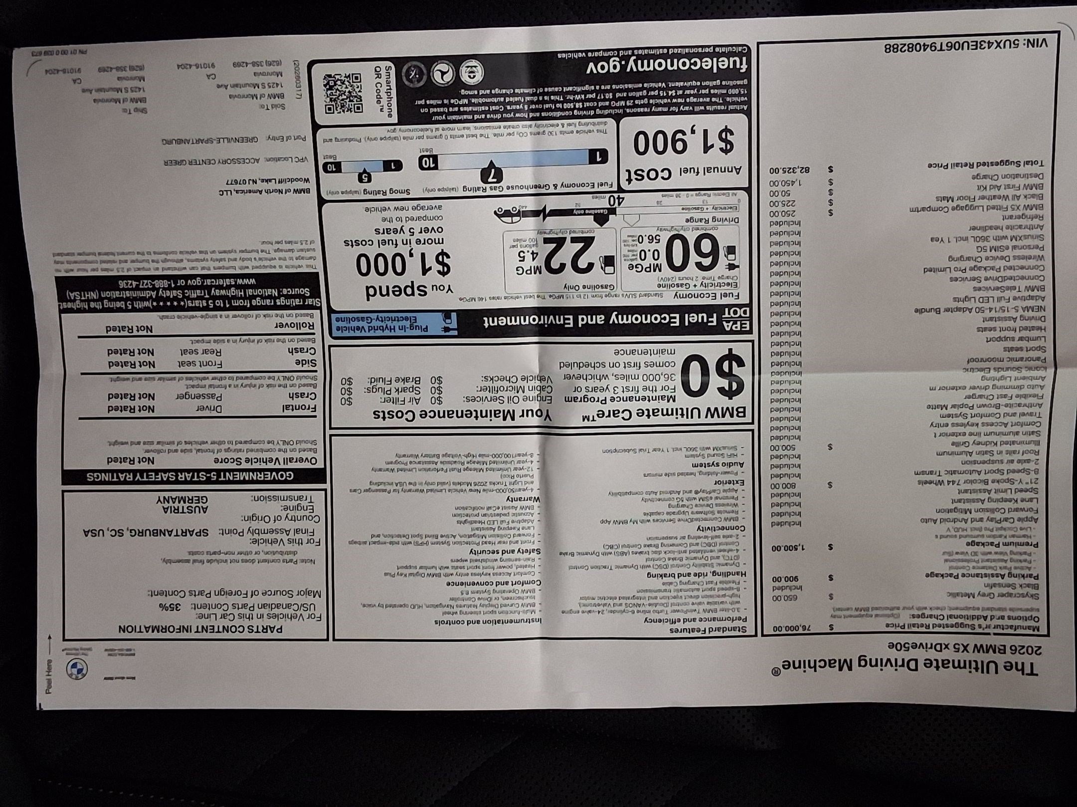 New 2026 BMW X5 xDrive50e w/ Premium Package AWD/4WD image 32
