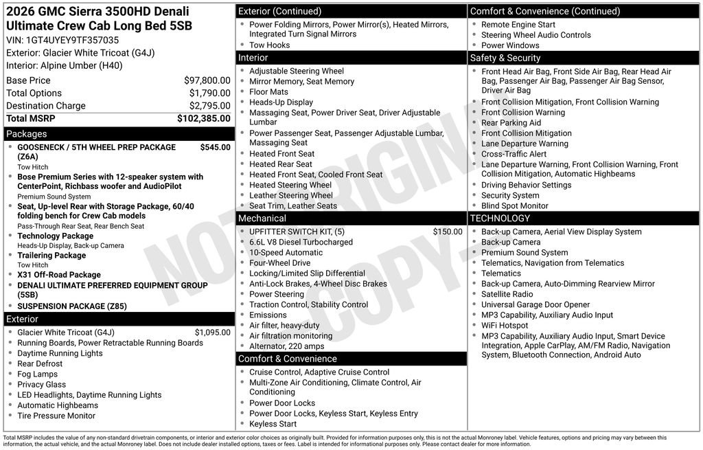 New 2026 GMC Sierra 3500 Denali Ultimate AWD/4WD image 48