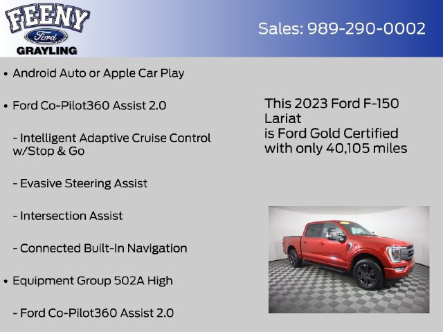 Certified 2023 Ford F150 Lariat w/ Equipment Group 502A High AWD/4WD image 9