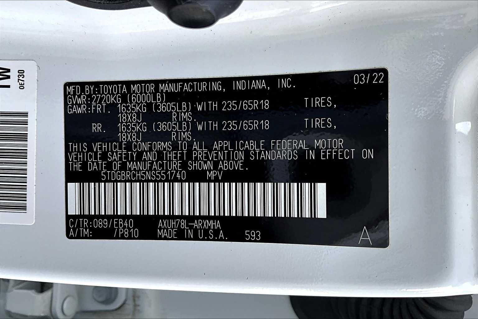 Used 2022 Toyota Highlander XLE AWD/4WD image 37