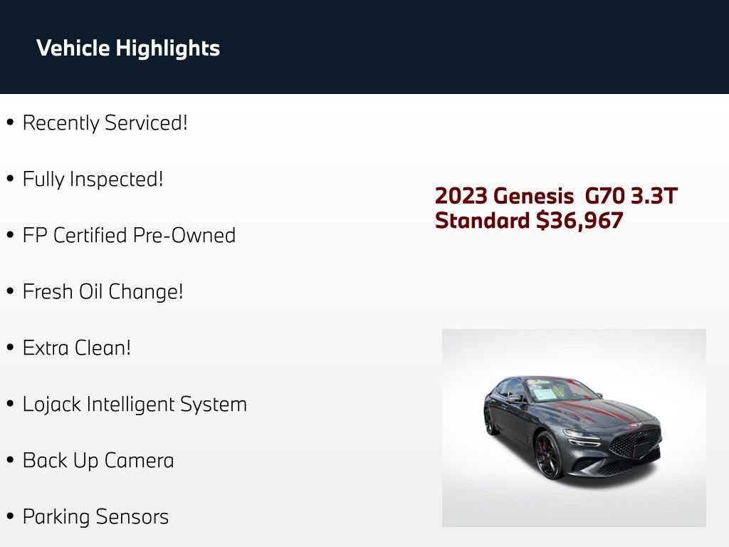 Used 2023 Genesis G70 3.3T w/ Sport Prestige Package AWD/4WD image 2