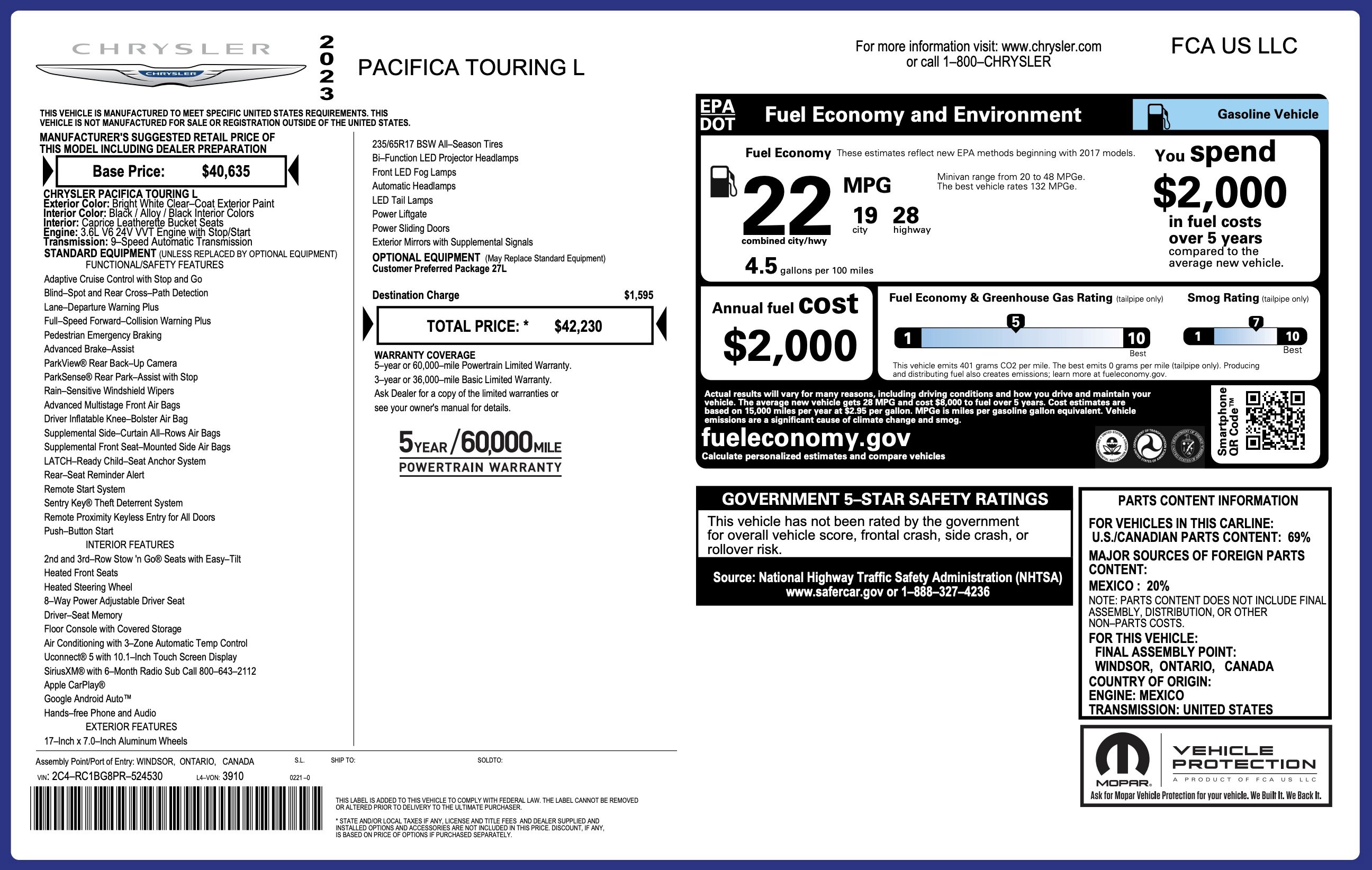 Used 2023 Chrysler Pacifica Touring-L image 3