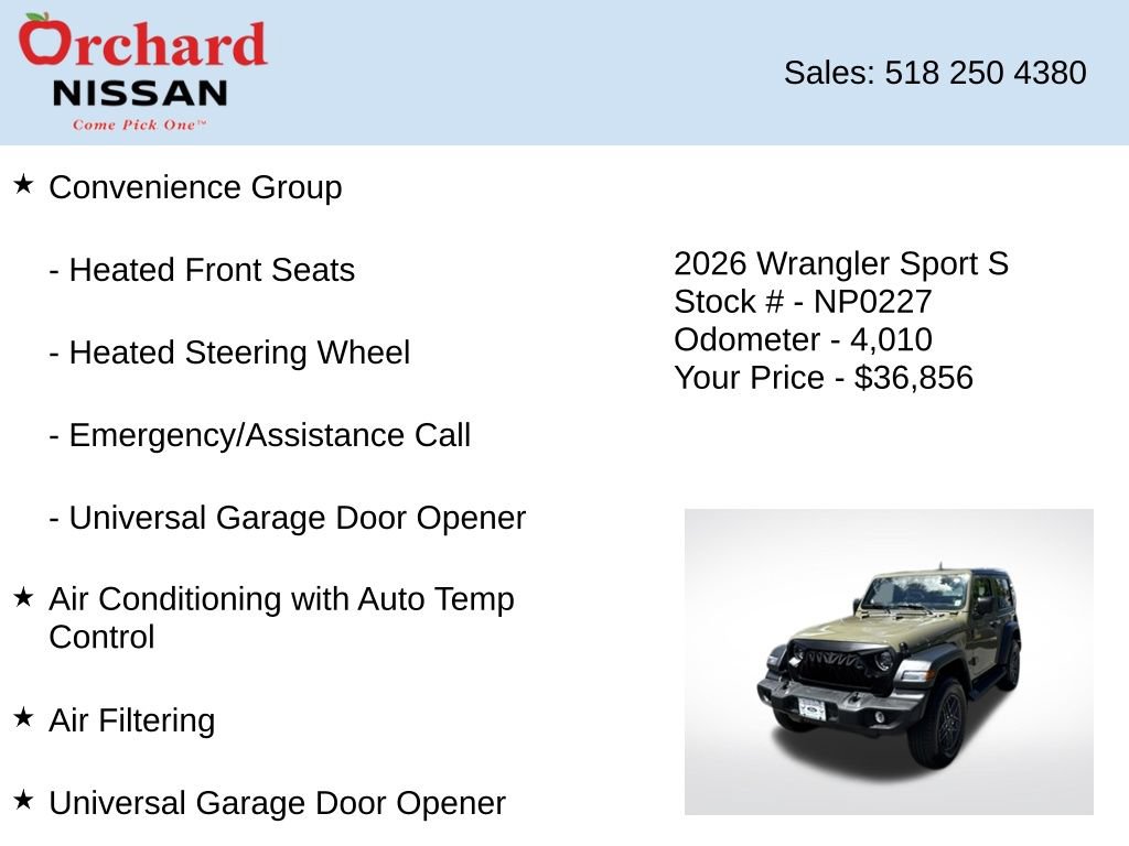 Used 2026 Jeep Wrangler Sport AWD/4WD image 14