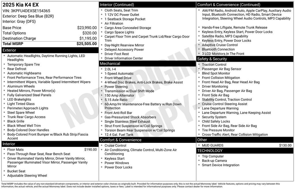 Certified 2025 Kia K4 EX image 4