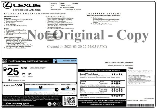 Certified 2023 Lexus IS 300 w/ Comfort Package RWD image 3