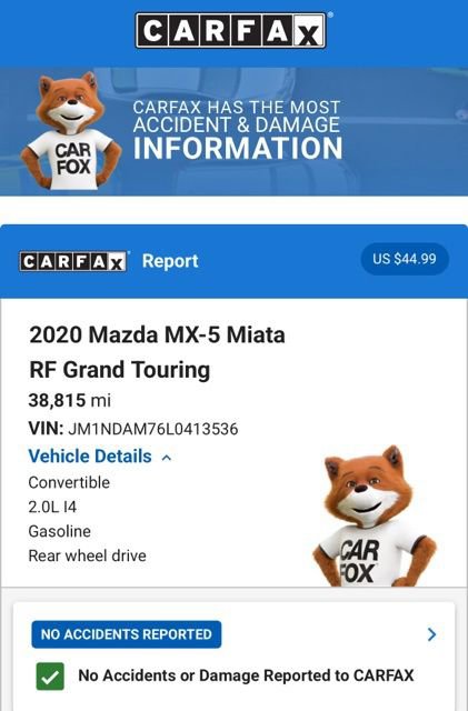 Used 2020 MAZDA MX-5 Miata RF Grand Touring RWD image 35