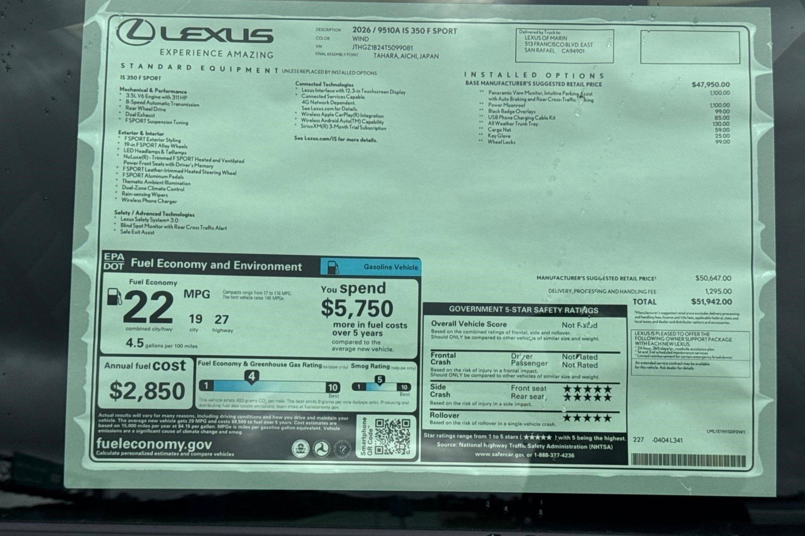 New 2026 Lexus IS 350 F Sport RWD image 28