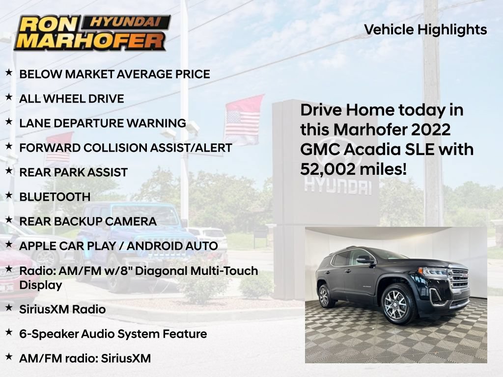 Used 2022 GMC Acadia SLE w/ LPO, Cargo Package AWD/4WD image 14