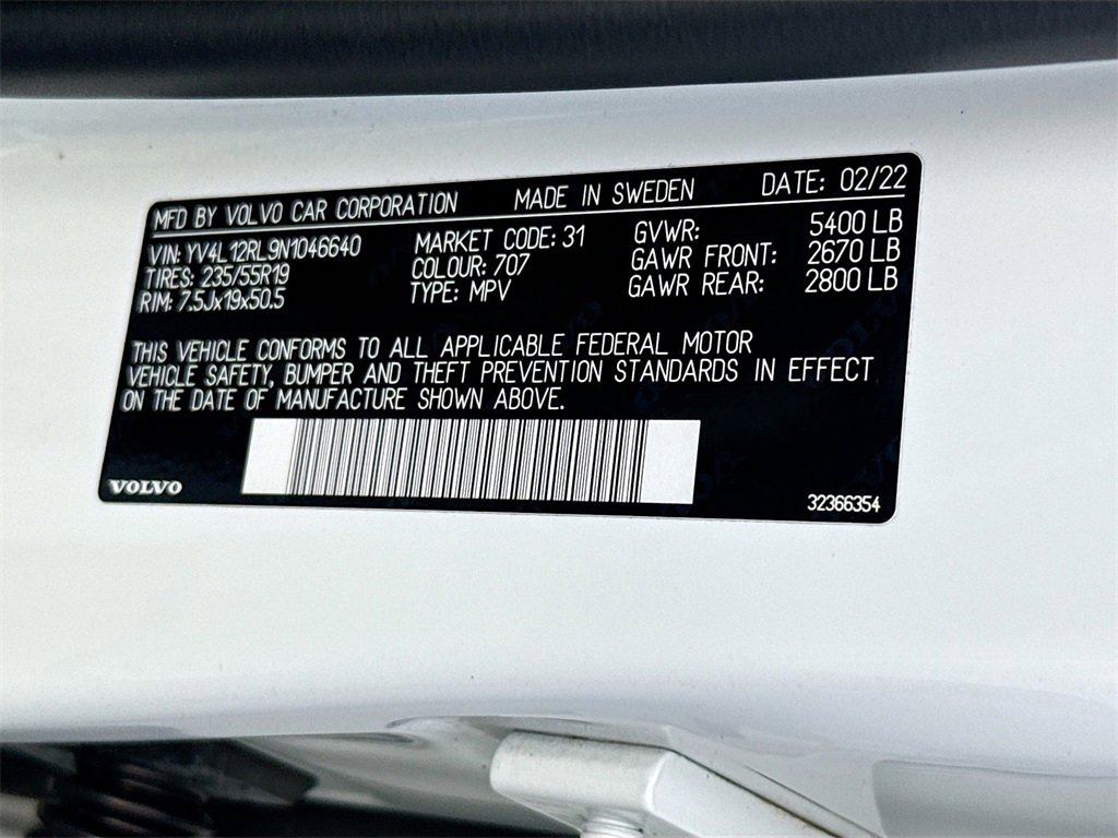 Used 2022 Volvo XC60 B5 Inscription w/ Advanced Package image 35