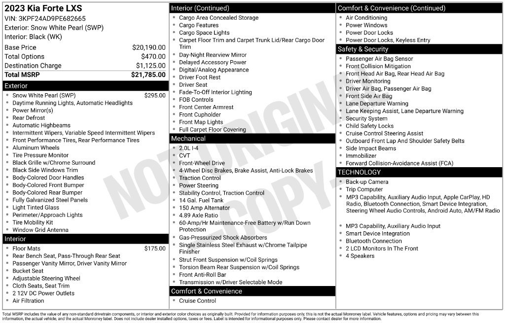 Certified 2023 Kia Forte LXS FWD image 34