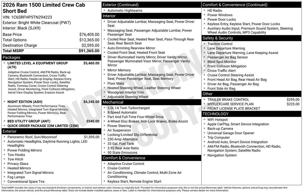 New 2026 RAM 1500 Limited AWD/4WD image 48