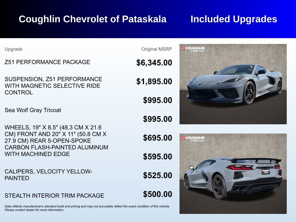 Used 2025 Chevrolet Corvette Stingray Preferred Cpe w/ Z51 Performance Package RWD image 3