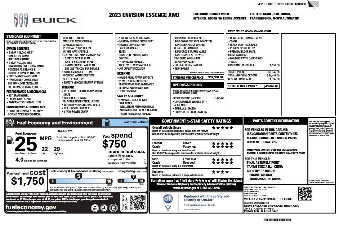 Used 2023 Buick Envision Essence w/ Sport Touring Package AWD/4WD image 6