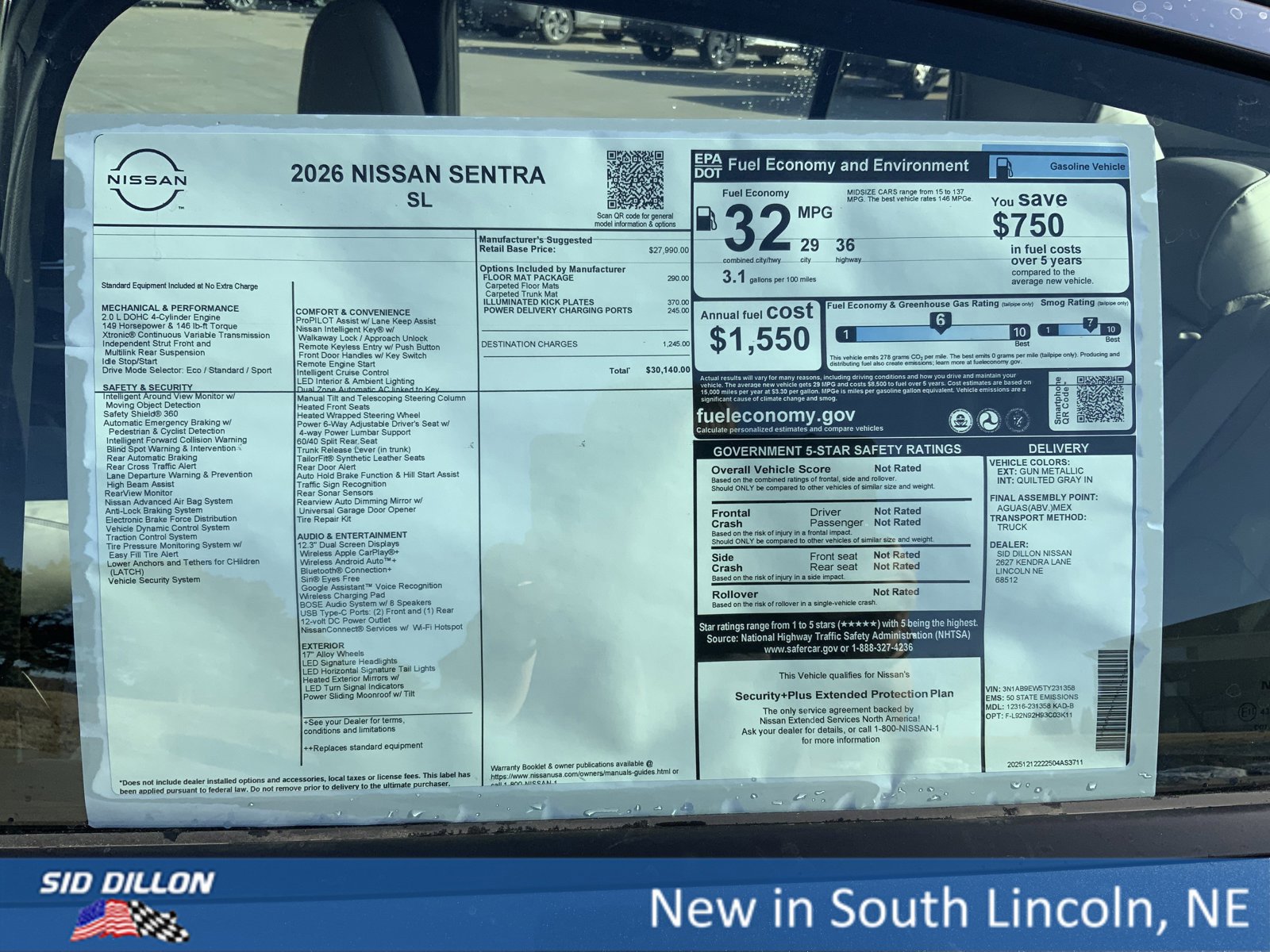 New 2026 Nissan Sentra SL w/ Floor Mat Package image 13