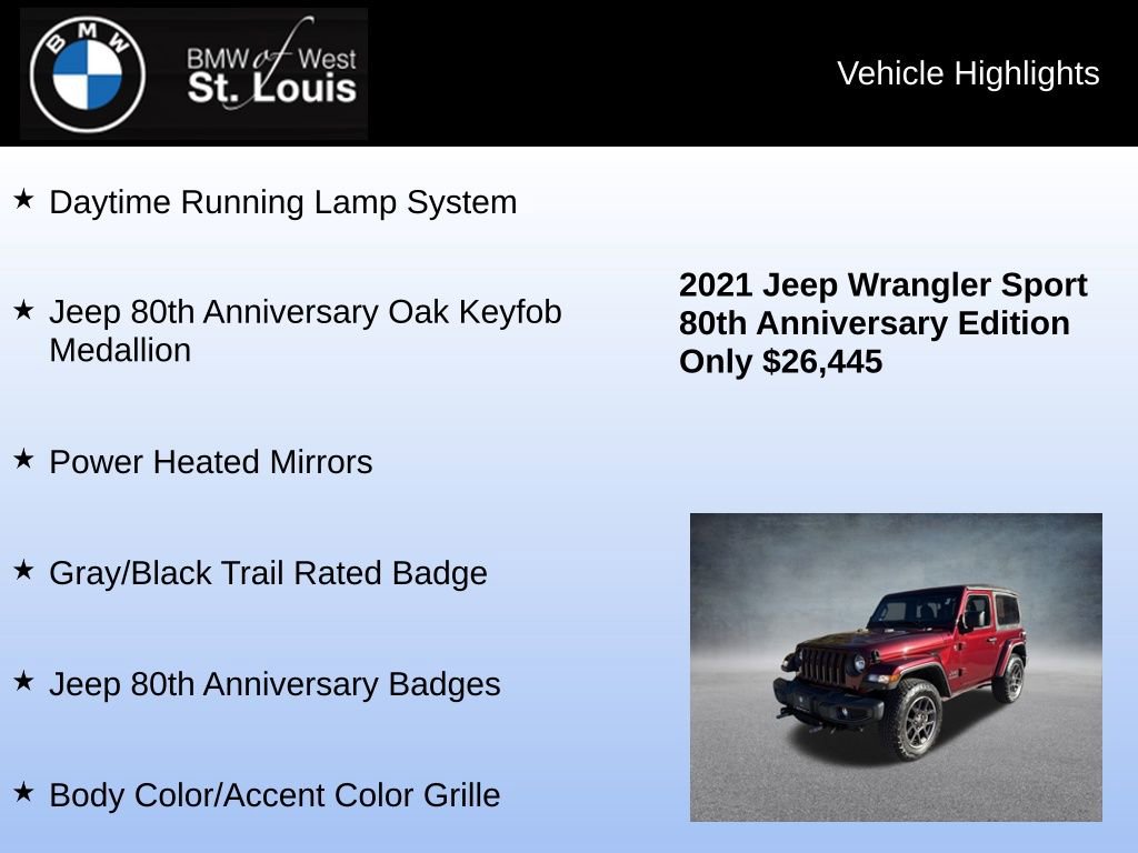 Used 2021 Jeep Wrangler Sport image 23