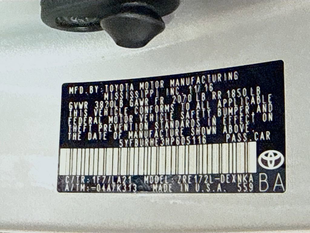 Certified 2017 Toyota Corolla XLE FWD image 30