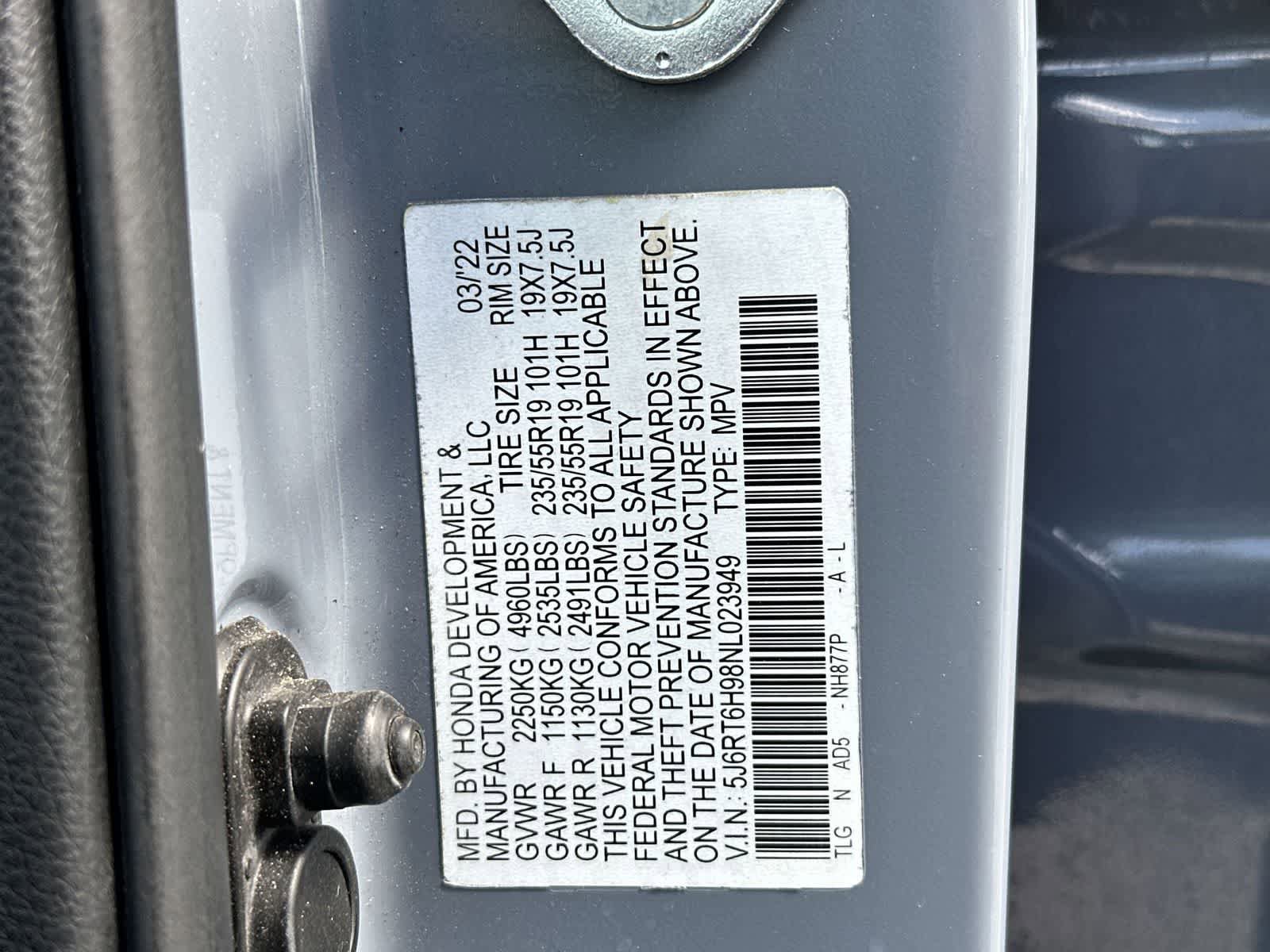 Certified 2022 Honda CR-V Touring image 2