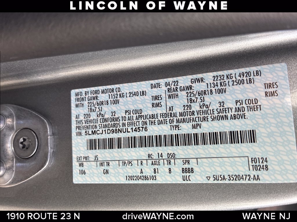 Certified 2022 Lincoln Corsair AWD w/ Equipment Group 101A image 29