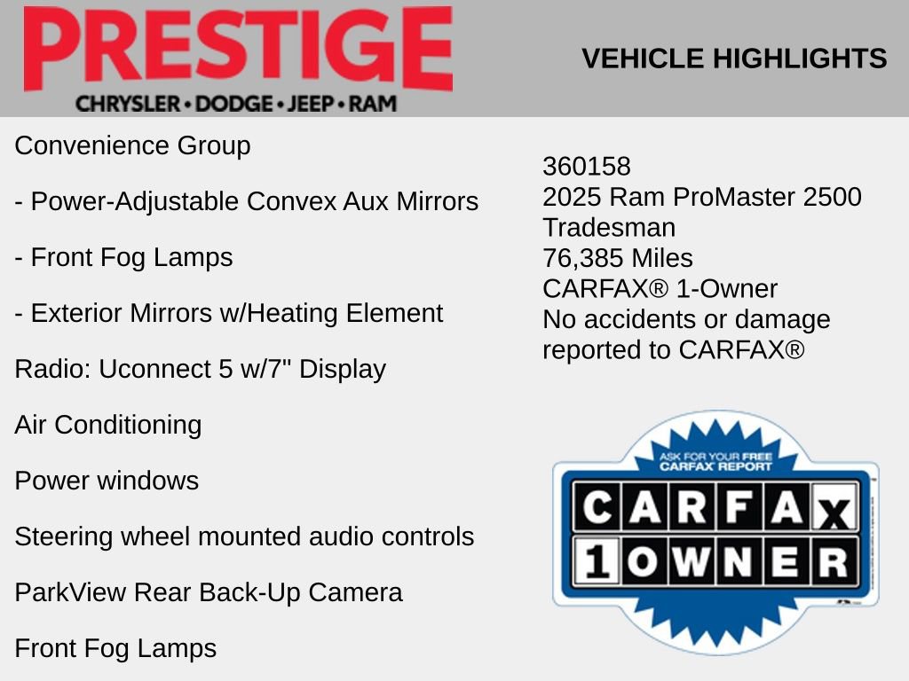 Used 2025 RAM ProMaster 2500 w/ Convenience Group image 4