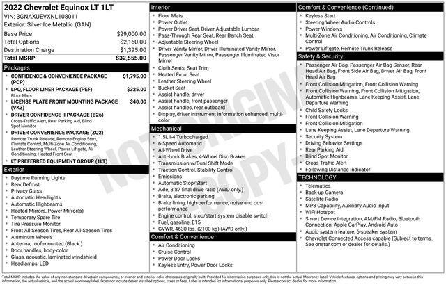 Used 2022 Chevrolet Equinox LT AWD/4WD image 5