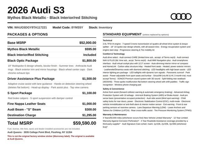 New 2026 Audi S3 Premium AWD/4WD image 16
