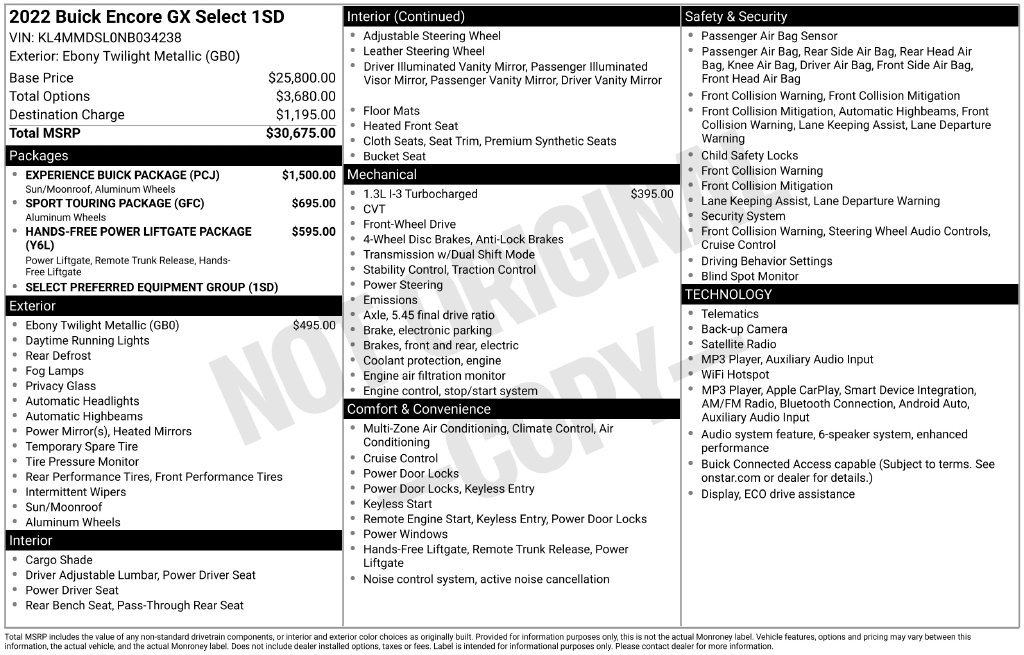 Used 2022 Buick Encore GX Select w/ Experience Buick Package FWD image 5