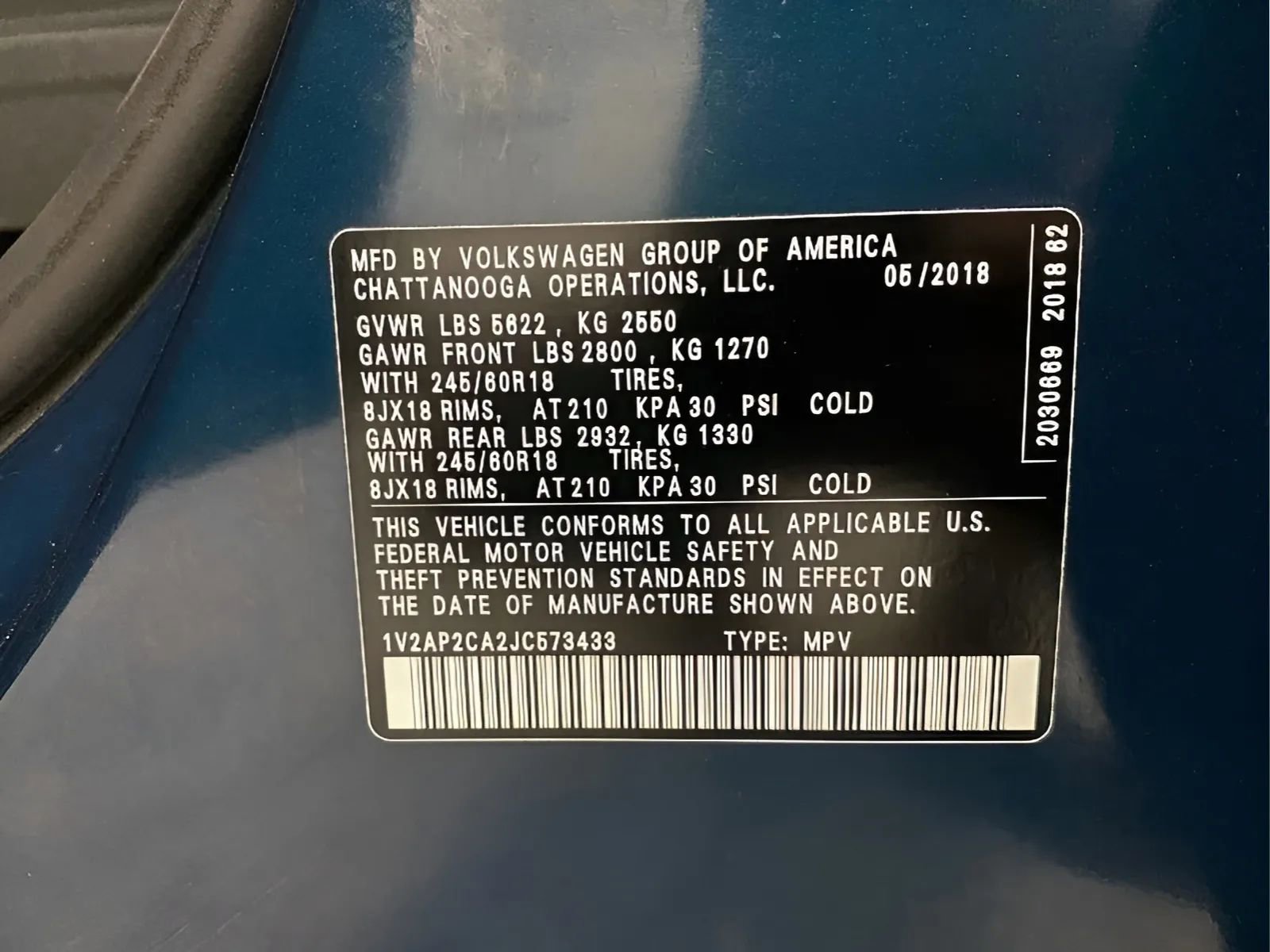 Used 2018 Volkswagen Atlas S FWD image 23