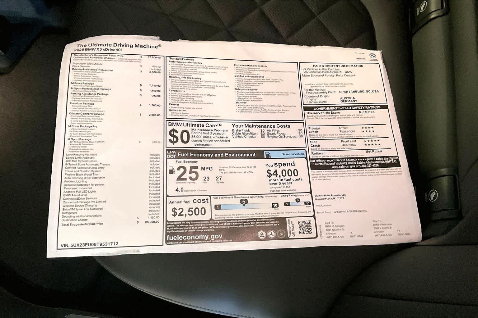New 2026 BMW X5 xDrive40i w/ M Sport Package AWD/4WD image 19