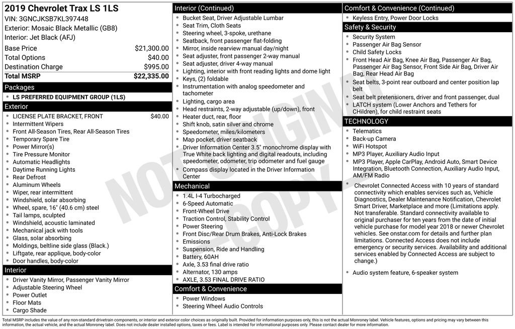 Used 2019 Chevrolet Trax LS FWD image 4