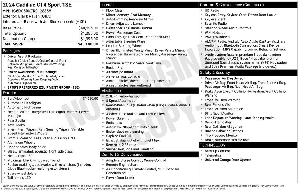 Certified 2024 Cadillac CT4 Sport RWD image 4