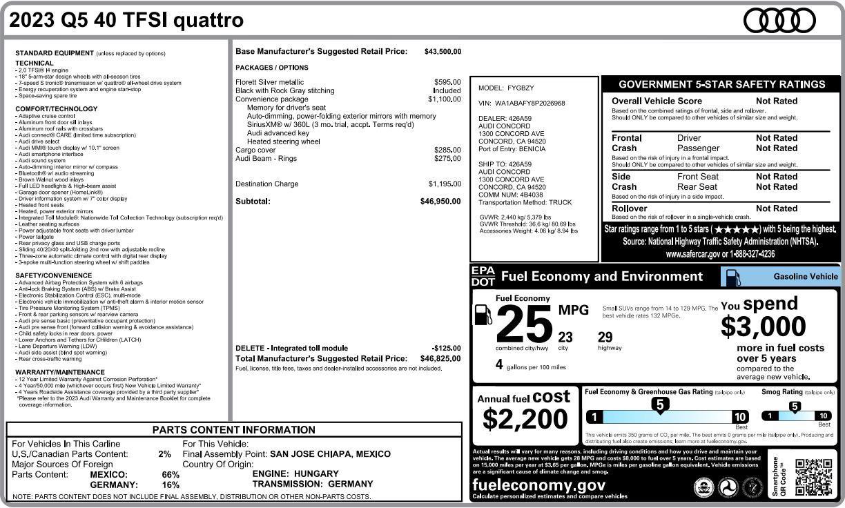 Used 2023 Audi Q5 2.0T Premium w/ Convenience Package image 5