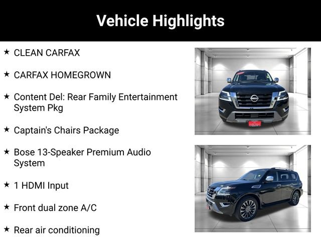 Used 2023 Nissan Armada Platinum w/ Captain's Chairs Package AWD/4WD image 2