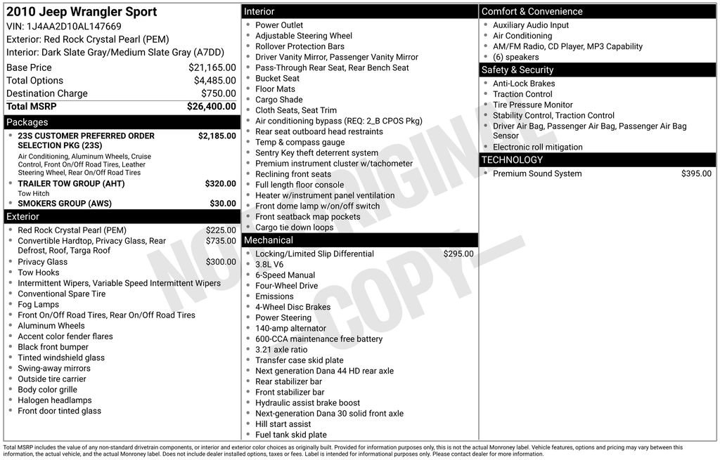 Used 2010 Jeep Wrangler Sport image 2