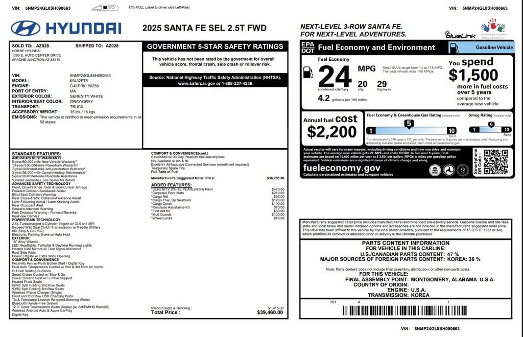 Used 2025 Hyundai Santa Fe SEL FWD image 3