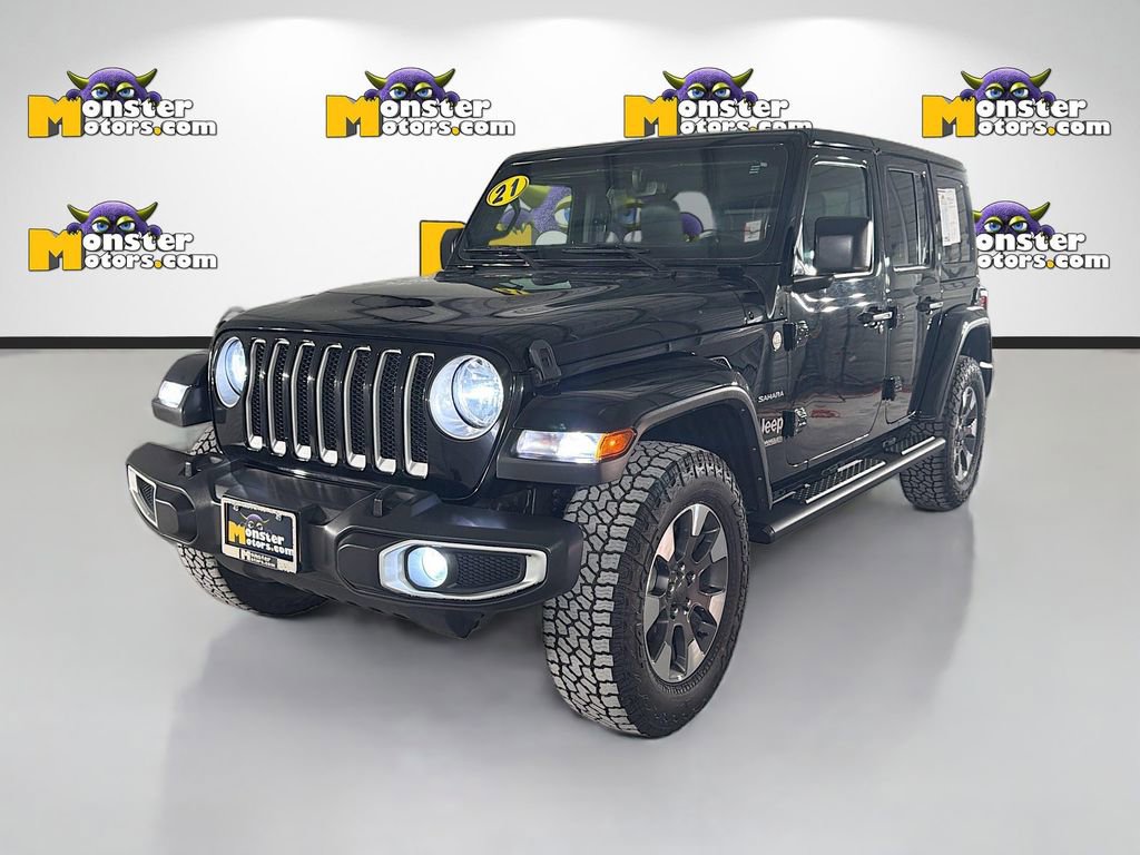 Used 2021 Jeep Wrangler Unlimited Sahara w/ Uconnect 4C Nav & Sound Group AWD/4WD video 1