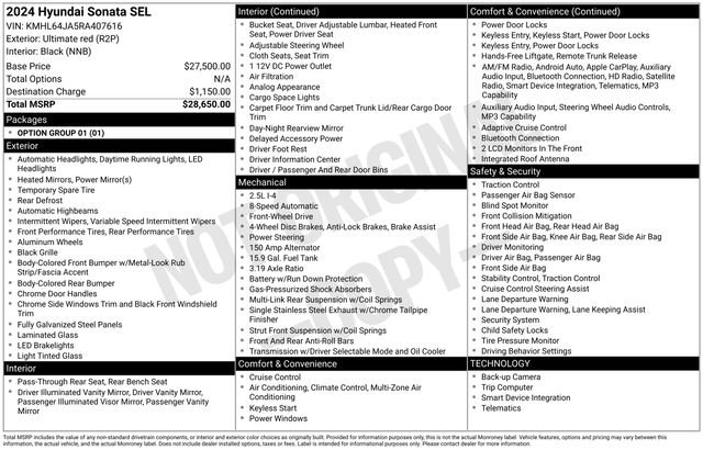 Used 2024 Hyundai Sonata SEL FWD image 48