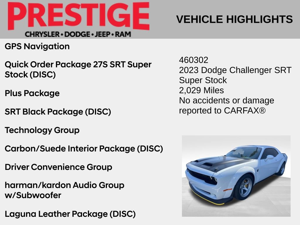 Used 2023 Dodge Challenger SRT Super Stock RWD image 2