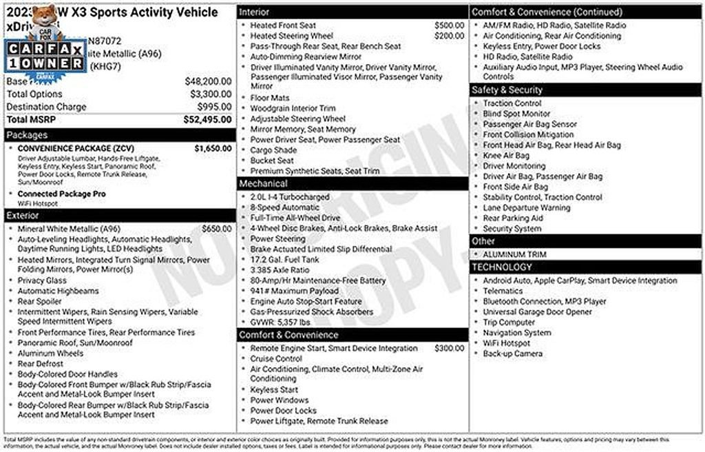 Used 2023 BMW X3 xDrive30i w/ Convenience Package AWD/4WD image 11