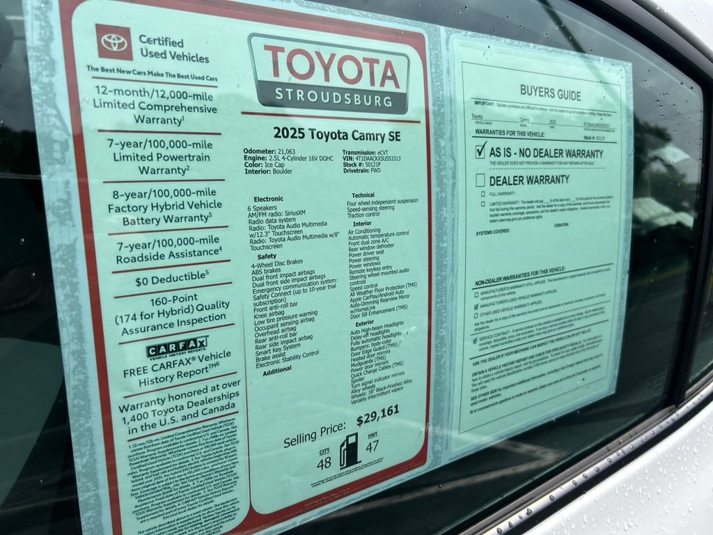 Certified 2025 Toyota Camry SE w/ Convenience Package FWD image 30