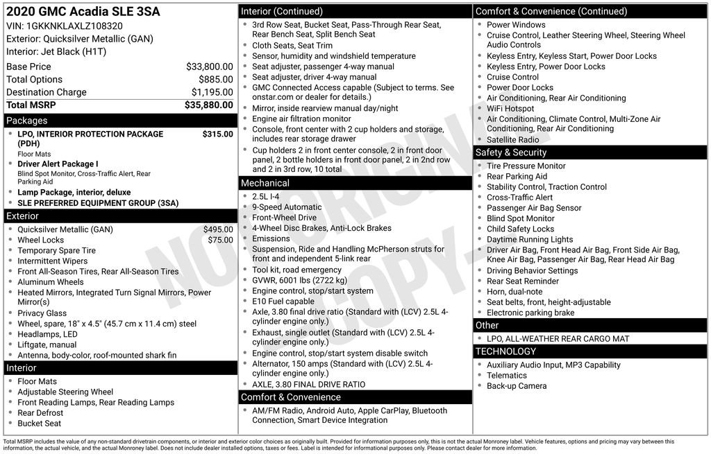 Used 2020 GMC Acadia SLE FWD image 5