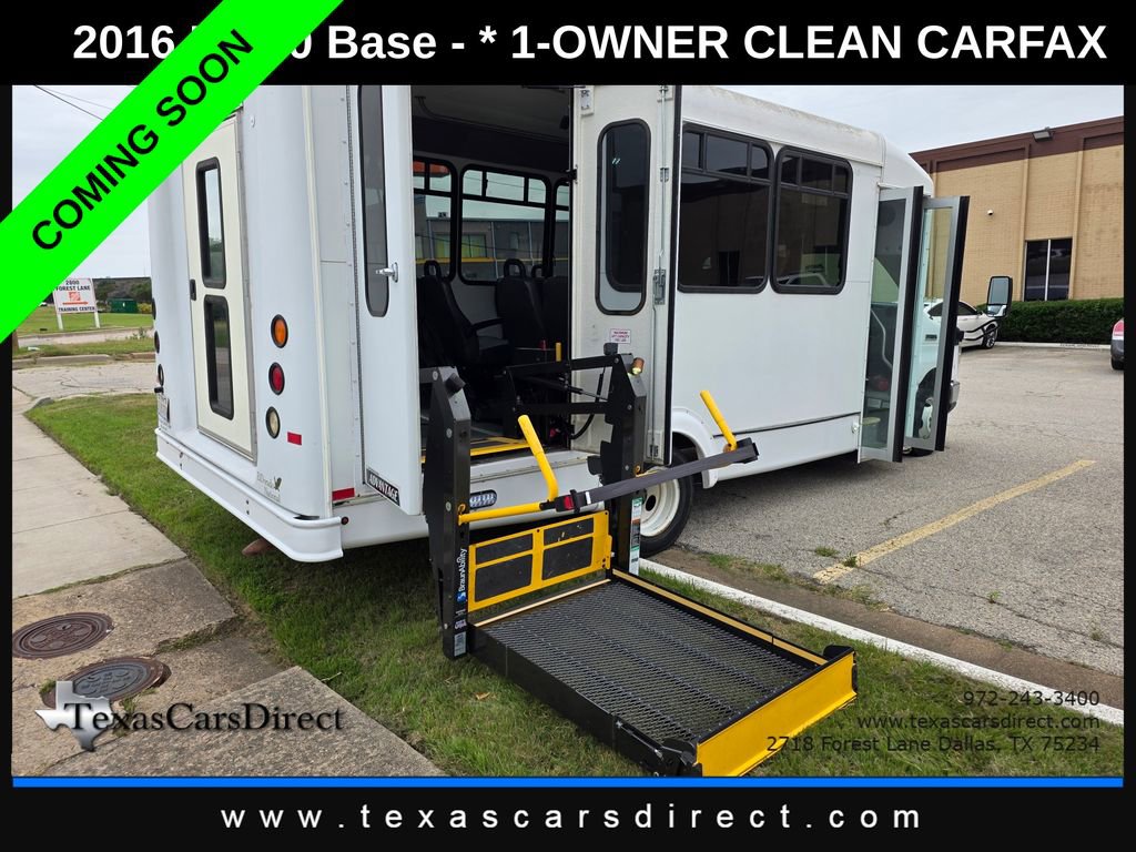Used 2016 Ford E-350 and Econoline 350 Super Duty w/ Shuttle Bus Prep Package RWD image 1