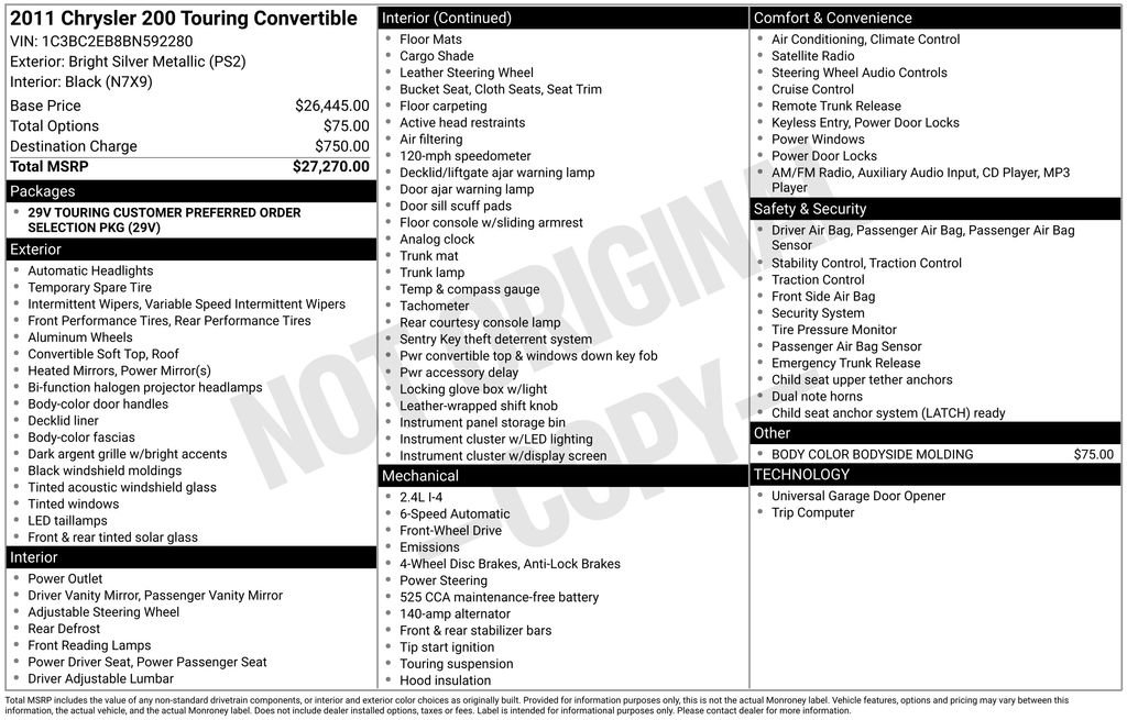 Used 2011 Chrysler 200 Touring FWD image 28
