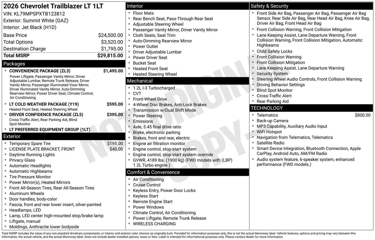 New 2026 Chevrolet TrailBlazer LT w/ Convenience Package FWD image 4