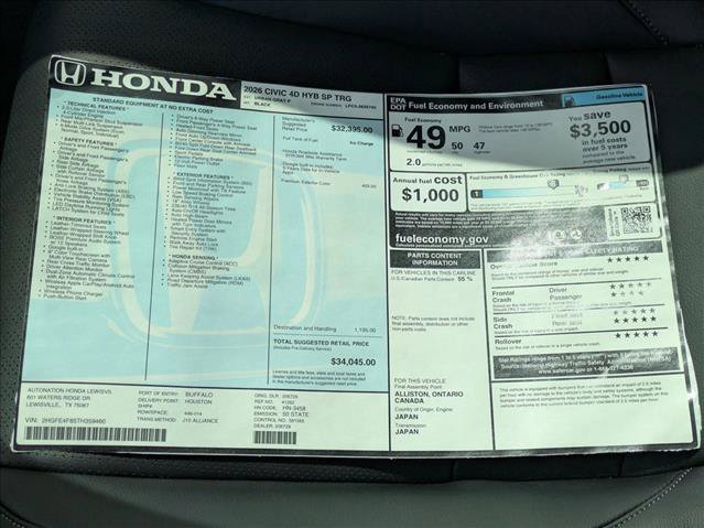 New 2026 Honda Civic Sport Touring image 18