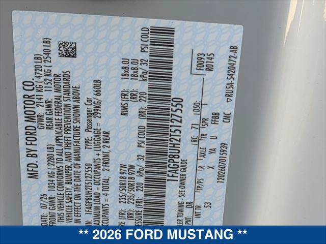 New 2026 Ford Mustang Premium RWD image 20