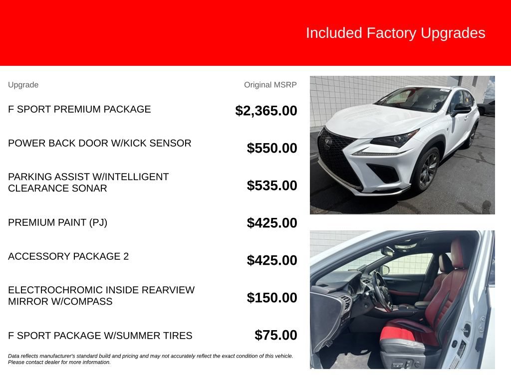 Used 2021 Lexus NX 300 F Sport w/ F Sport Premium Package FWD image 5